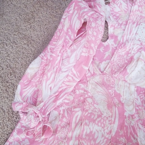 NWT! FREE PEOPLE Size 6 Pink Printed Dress - Picture 6 of 8